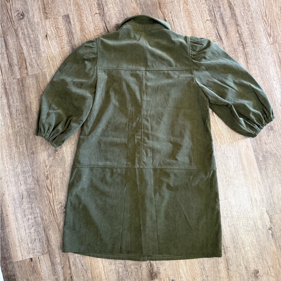 7 for all Mankind • Micro Corduroy Button Front 3/4 Sleeve Dress - Picture 10 of 10